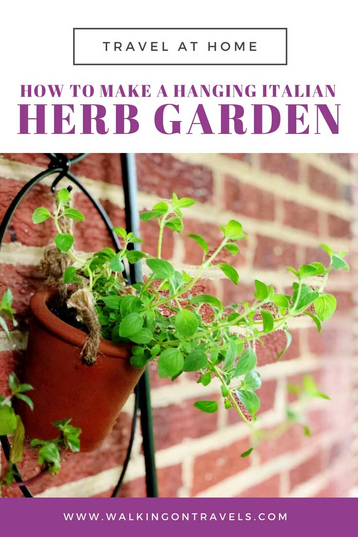 How to make an organic DIY hanging herb garden that can go indoors and outdoors for year-round herbs that bring global flavors into your kitchen and spice up your recipes at home. #DIY #gardening #herbs